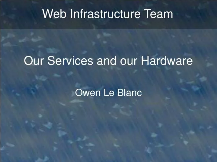 web infrastructure team