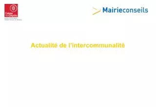 actualit de l intercommunalit