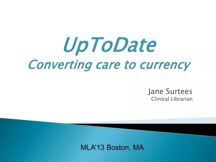 uptodate converting care to currency