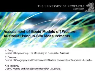 Assessment of Geoid Models off Western Australia Using In-Situ Measurements
