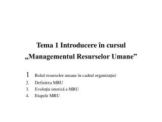 tema 1 introducere n cursul managementul resurselor umane