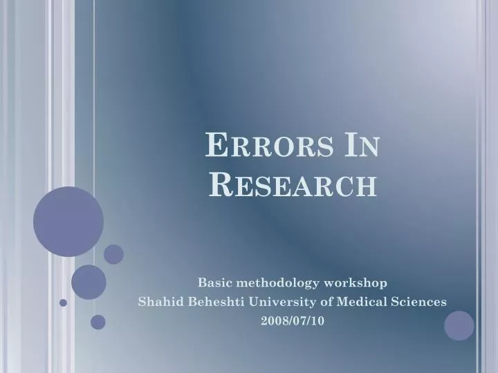 errors in research