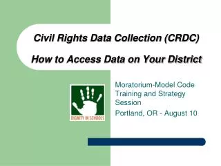 Civil Rights Data Collection (CRDC) How to Access Data on Your District