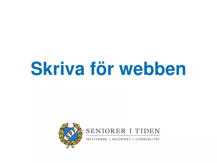 skriva f r webben