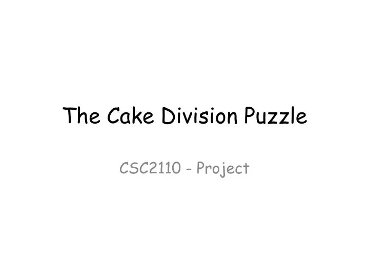 the cake division puzzle