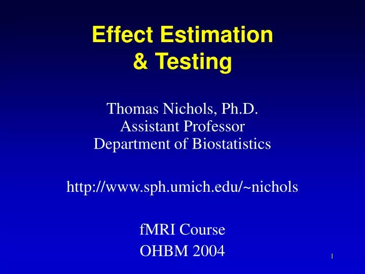 effect estimation testing