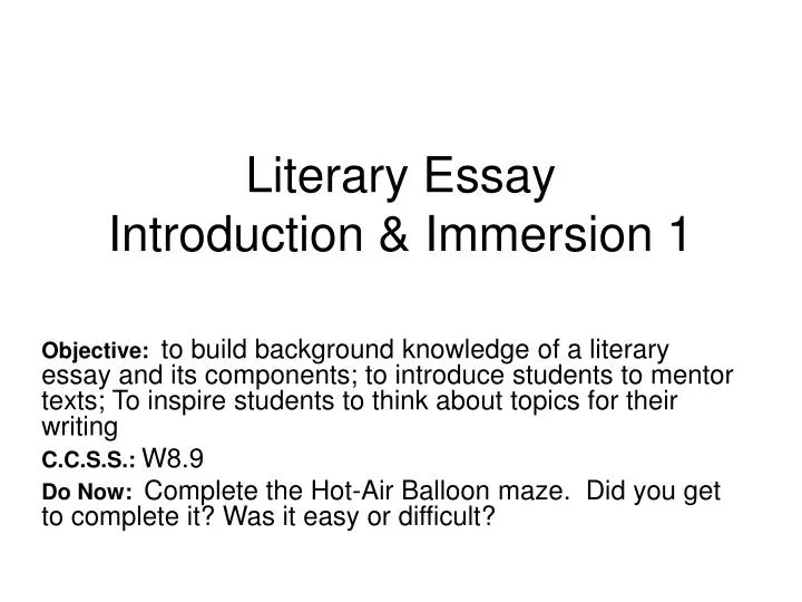 literary essay introduction immersion 1