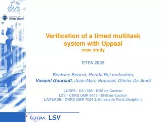 Verification of a timed multitask system with Uppaal case study