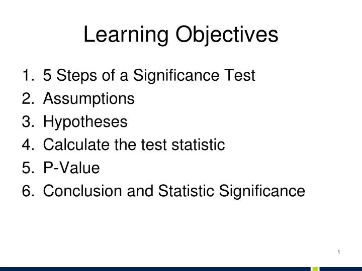 learning objectives