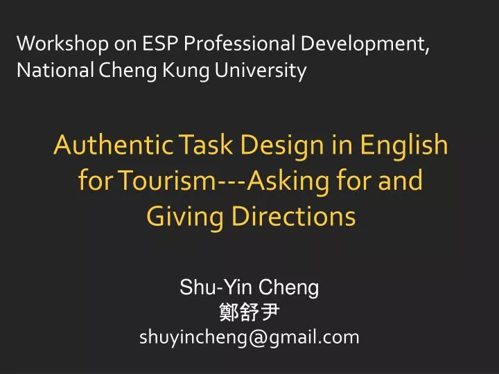 authentic task design in english for tourism asking for and giving d irections