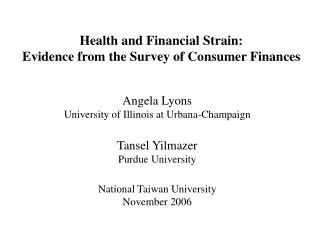 Health and Financial Strain: Evidence from the Survey of Consumer Finances