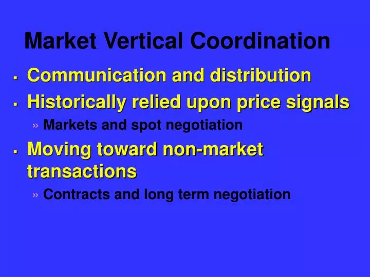 market vertical coordination