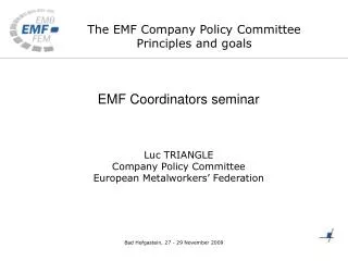 The EMF Company Policy Committee Principles and goals