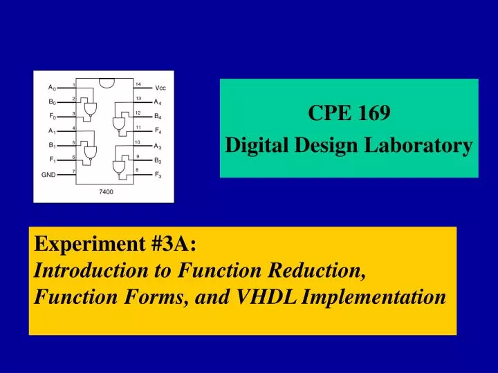 experiment 3a introduction to function reduction function forms and vhdl implementation