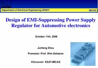Design of EMI-Suppressing Power Supply Regulator for Automotive electronics