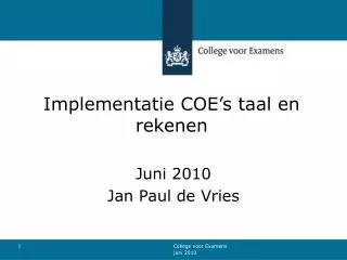implementatie coe s taal en rekenen