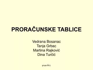 prora unske tablice