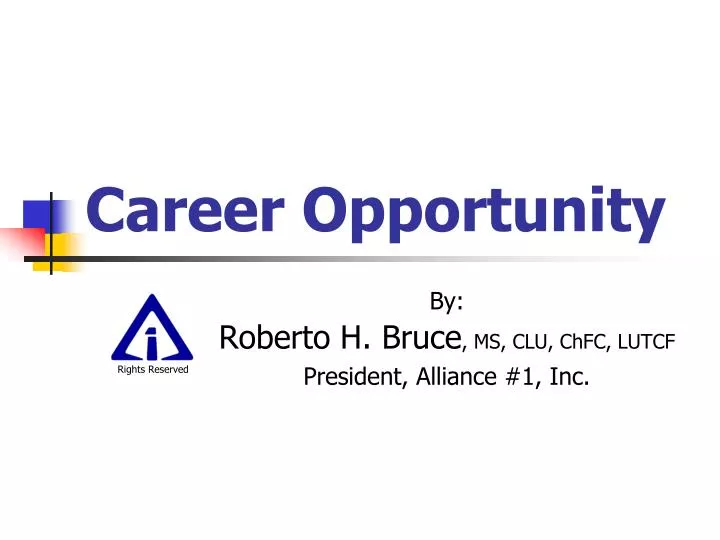 career opportunity