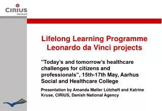 Lifelong Learning Programme Leonardo da Vinci projects