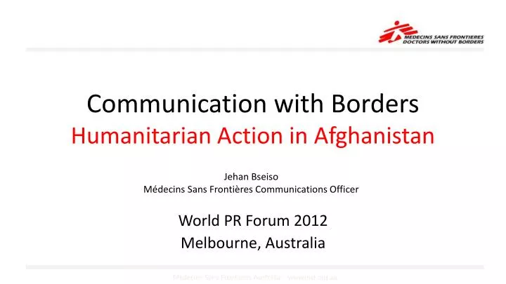 communication with borders humanitarian action in afghanistan