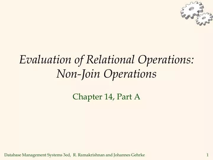 evaluation of relational operations non join operations