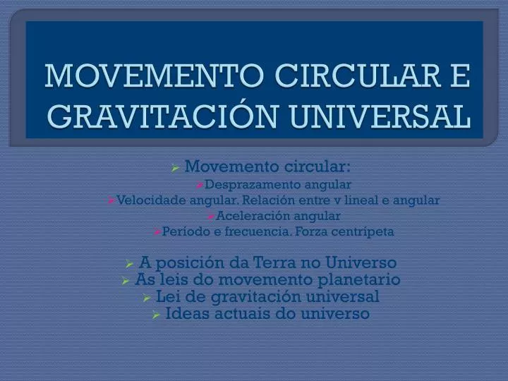movemento circular e gravitaci n universal