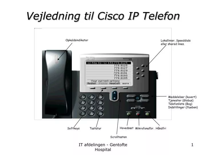 vejledning til cisco ip telefon