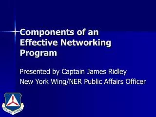 Components of an Effective Networking Program