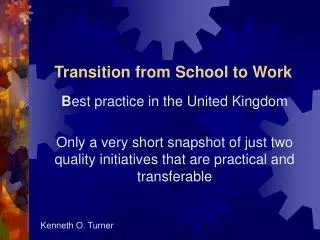 Transition from School to Work