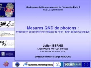 mesures qnd de photons production et d coh rence d tats de fock effet z non quantique