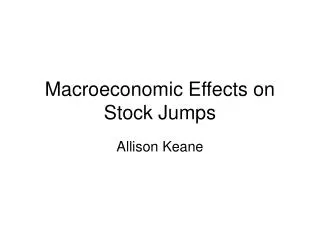 Macroeconomic Effects on Stock Jumps