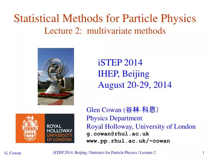 statistical methods for particle physics lecture 2 multivariate methods