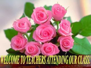 WELCOME TO TEACHERS ATTENDING OUR CLASS!