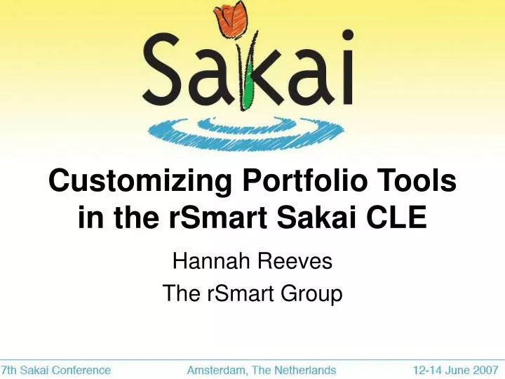 customizing portfolio tools in the rsmart sakai cle