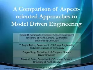 A Comparison of Aspect-oriented Approaches to Model Driven Engineering