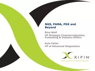 NGS, PAMA, PGX and Beyond