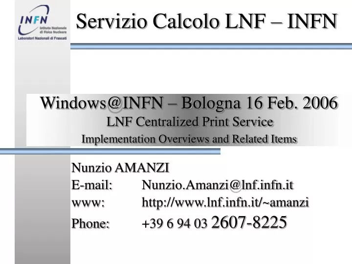 windows@infn bologna 16 feb 2006