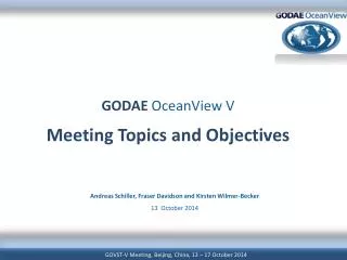 GODAE OceanView V Meeting Topics and Objectives