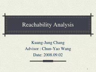 Reachability Analysis
