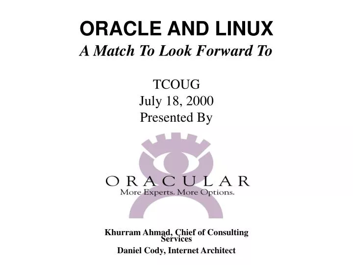 tcoug july 18 2000 presented by