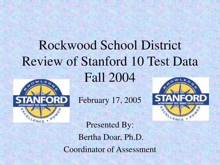 rockwood school district review of stanford 10 test data fall 2004