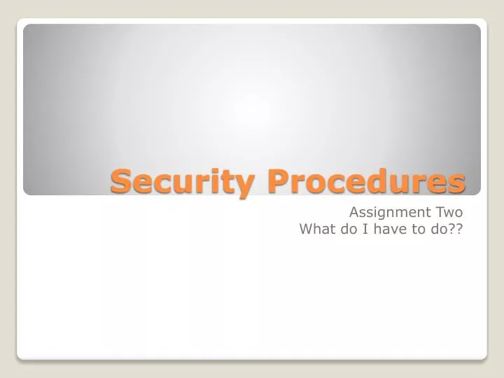 security procedures