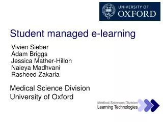 Student managed e-learning