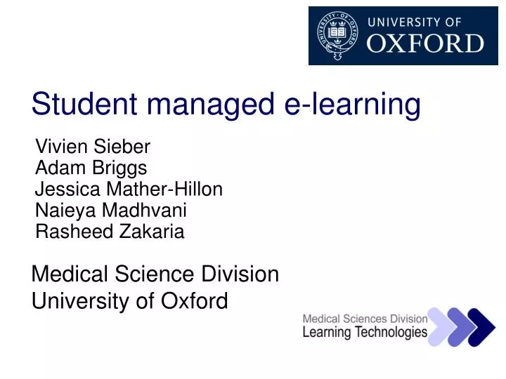student managed e learning