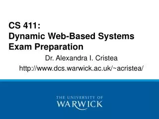 CS 411: Dynamic Web-Based Systems Exam Preparation