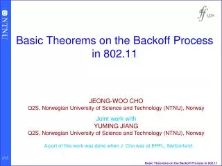 Basic Theorems on the Backoff Process in 802.11