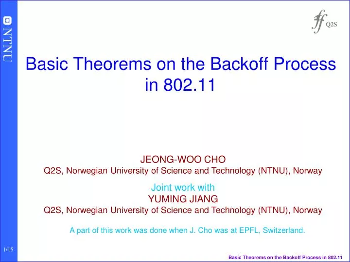 basic theorems on the backoff process in 802 11
