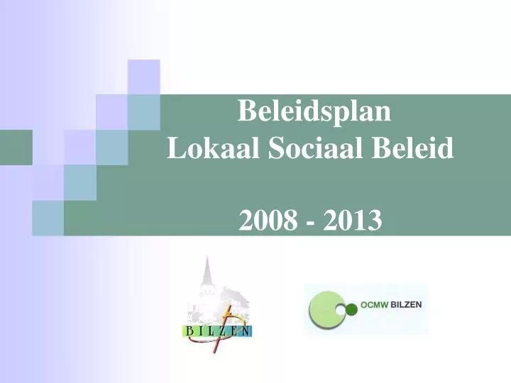 beleidsplan lokaal sociaal beleid 2008 2013
