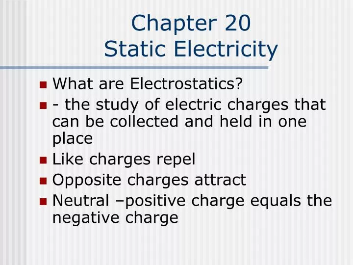 chapter 20 static electricity