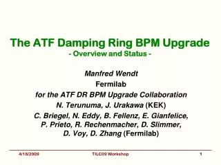 The ATF Damping Ring BPM Upgrade - Overview and Status -